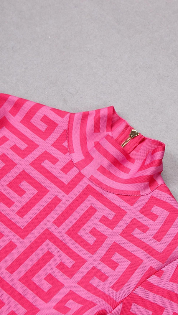 AIIZIE LONG SLEEVE MINI DRESS IN PINK - product image