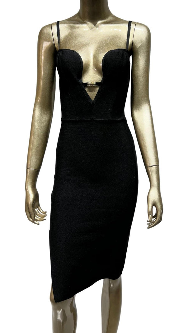 AIIZIE STRAP BACKLESS MINI DRESS IN BLACK - product image