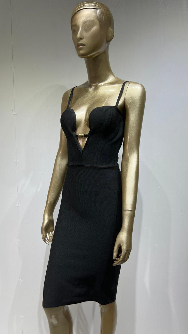 AIIZIE STRAP BACKLESS MINI DRESS IN BLACK - product image