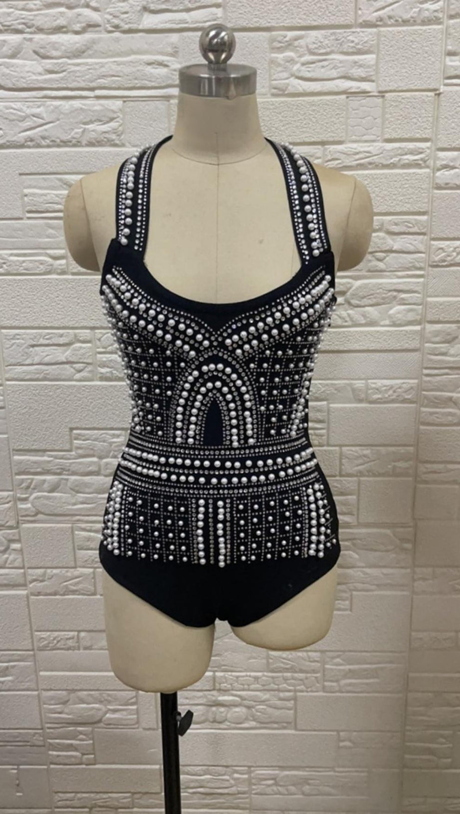 PEARL BODYCON BANDAGE BODYSUIT