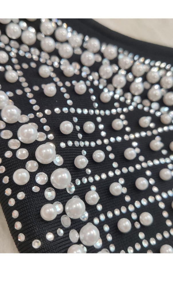 AIIZIE PEARL BODYCON BANDAGE BODYSUIT - product image