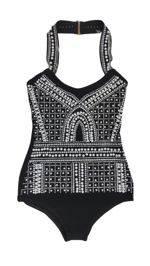 AIIZIE PEARL BODYCON BANDAGE BODYSUIT - product image