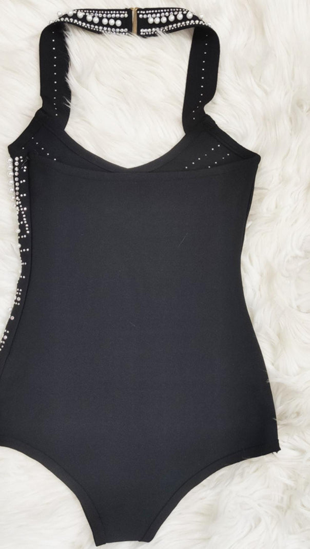 AIIZIE PEARL BODYCON BANDAGE BODYSUIT - product image