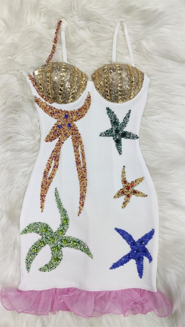 AIIZIE STARFISH BANDAGE MINI DRESS - product image
