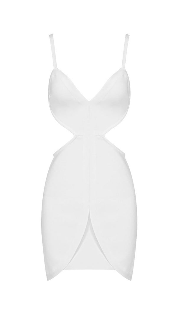 AIIZIE BANDAGE BACKLESS MINI DRESS IN WHITE - product image