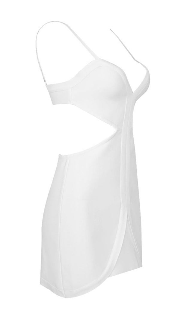 AIIZIE BANDAGE BACKLESS MINI DRESS IN WHITE - product image