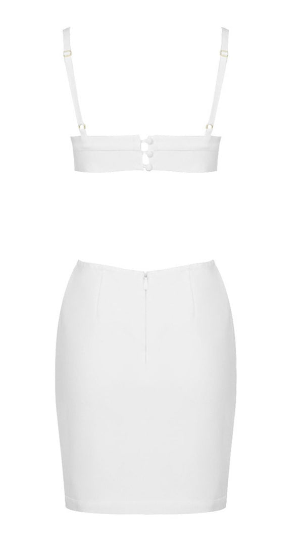 AIIZIE BANDAGE BACKLESS MINI DRESS IN WHITE - product image