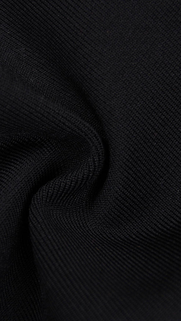 MINI ABITO ADERENTE CON BENDAGGI NERO
