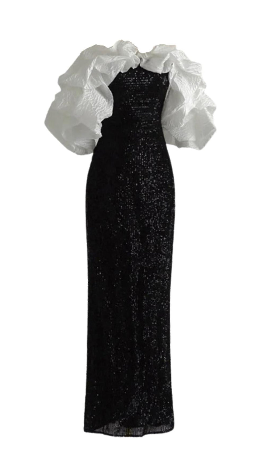 STRAPLESS BUBBLE BACKLESS MAXI DRESS
