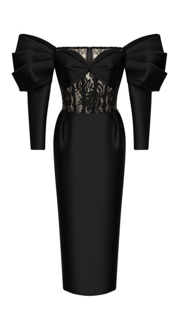 AIIZIE STRAPLESS LACE MIDI DRESS - product image