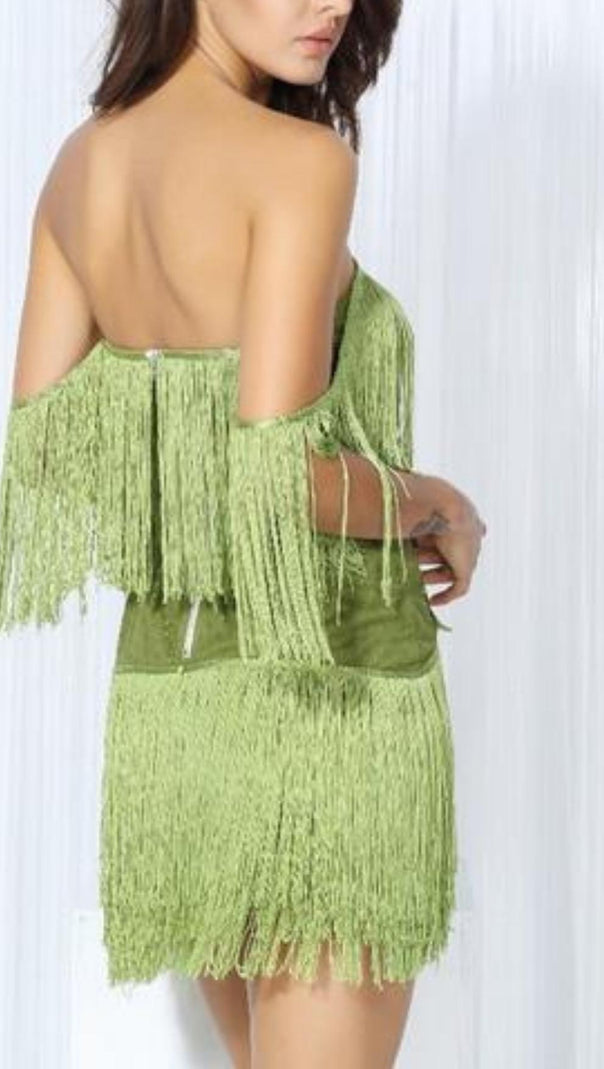 AIIZIE TASSEL MINI DRESS IN PINK - product image