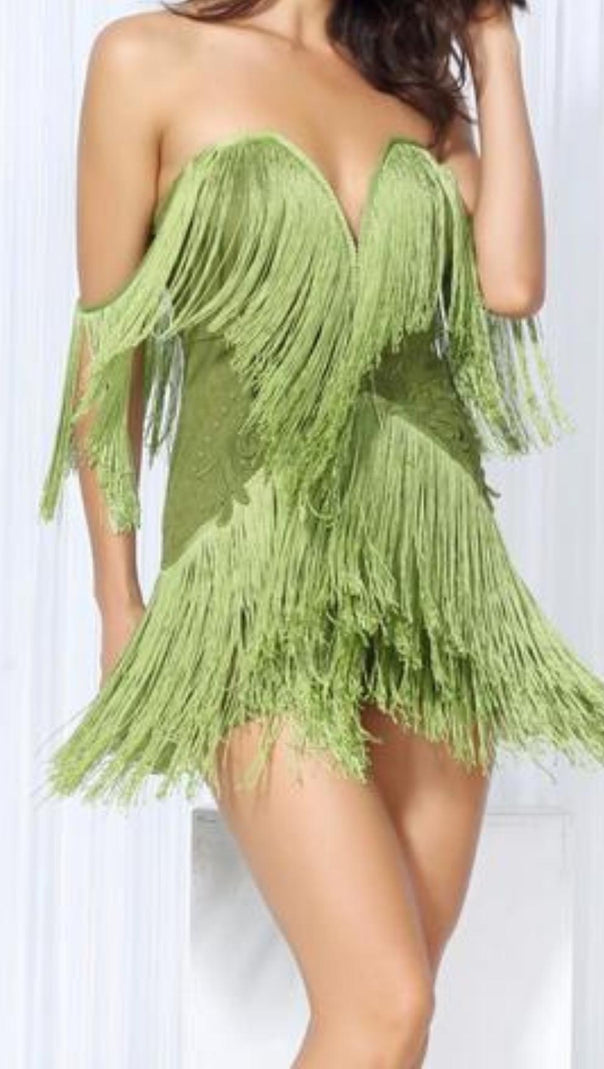 AIIZIE TASSEL MINI DRESS IN PINK - product image