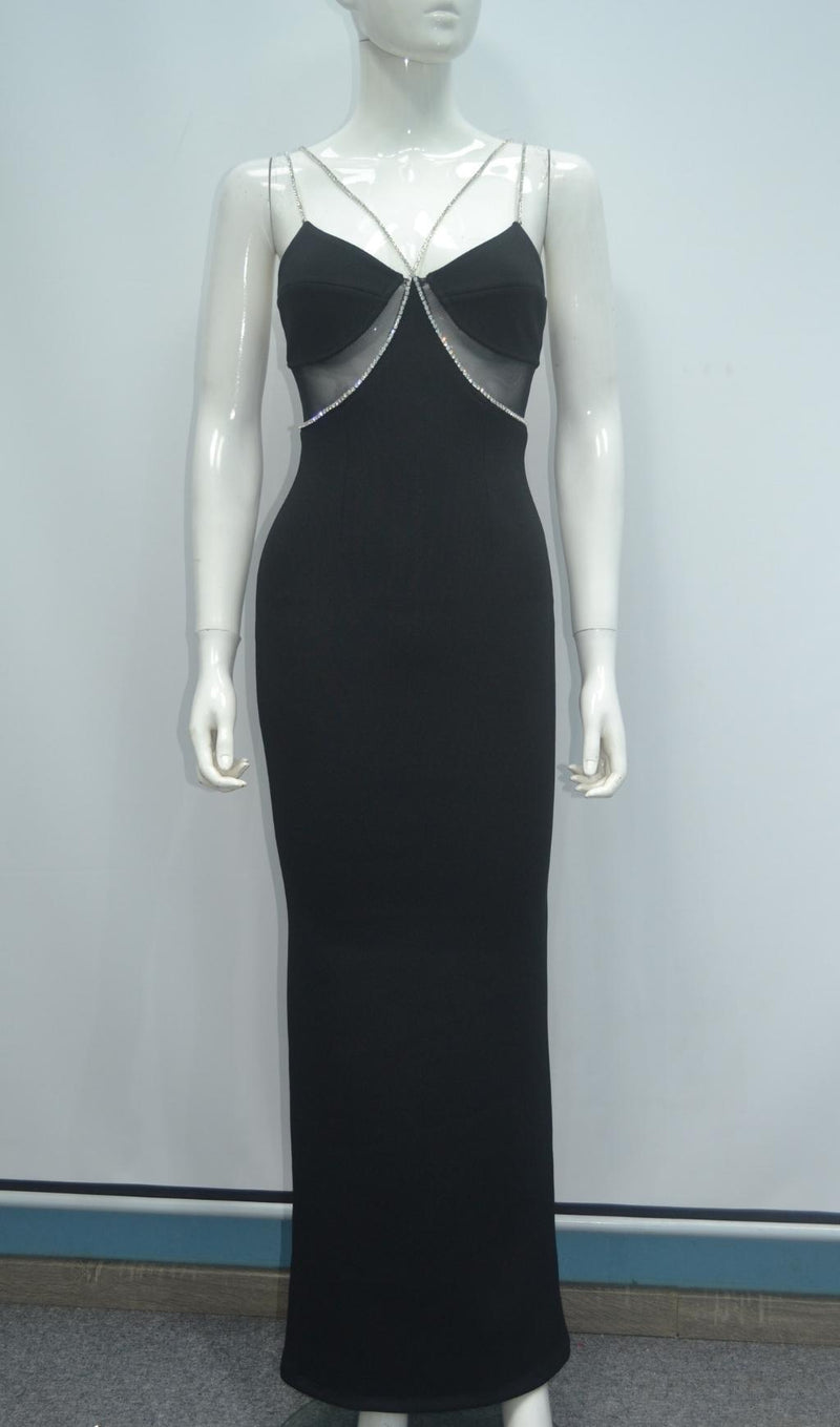 SLEEVELESS MAXI DRESS IN BLACK