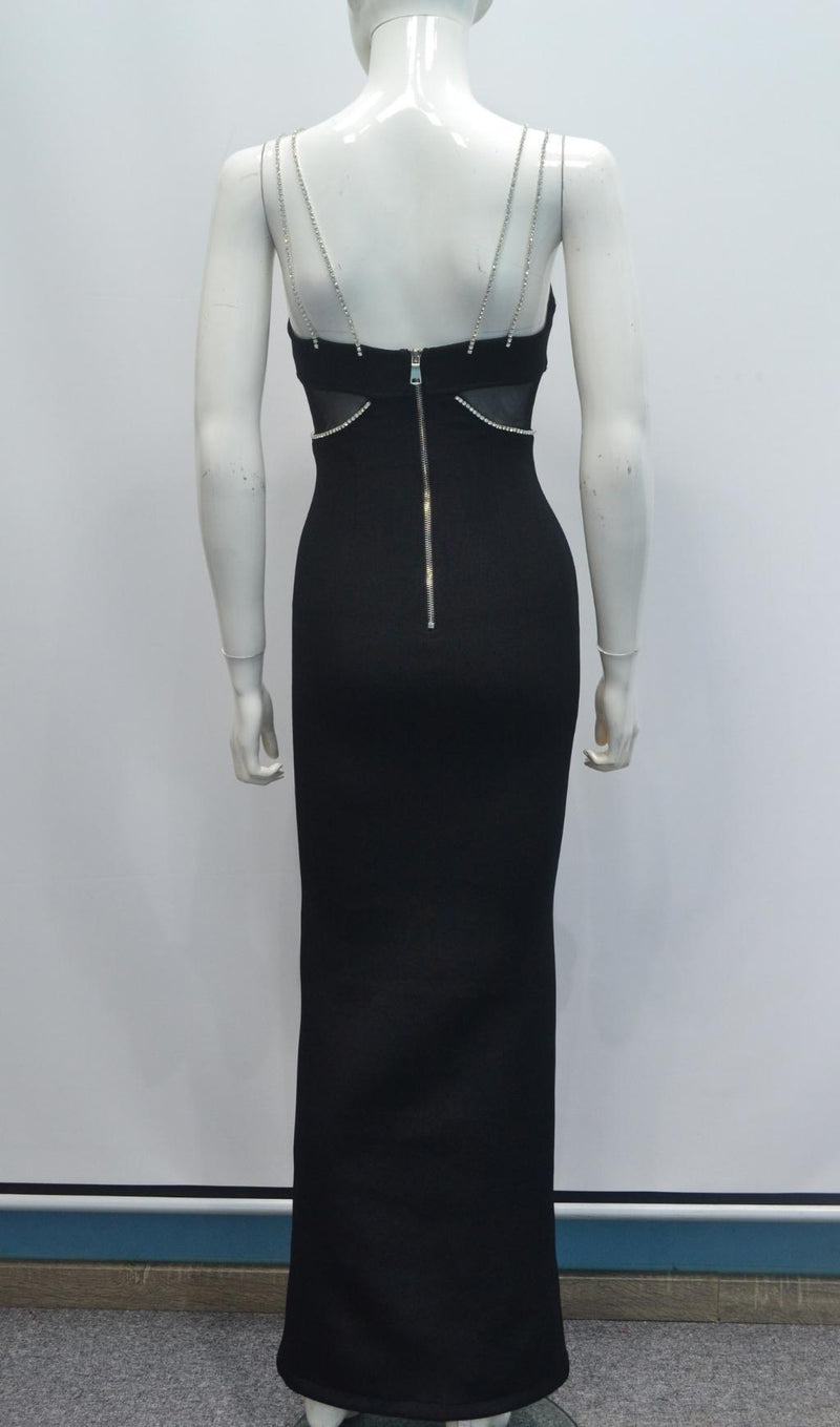 SLEEVELESS MAXI DRESS IN BLACK