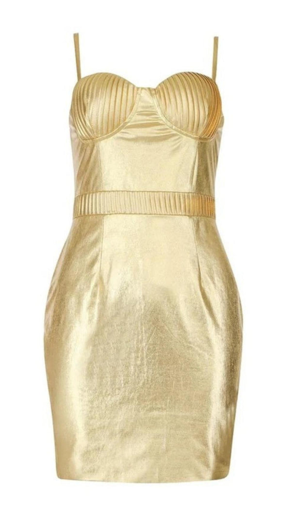 AIIZIE BANDAGE BODYCON MINI DRESS IN GOLD - product image