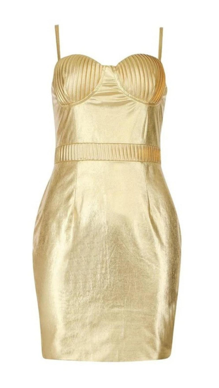 BANDAGE BODYCON MINI DRESS IN GOLD