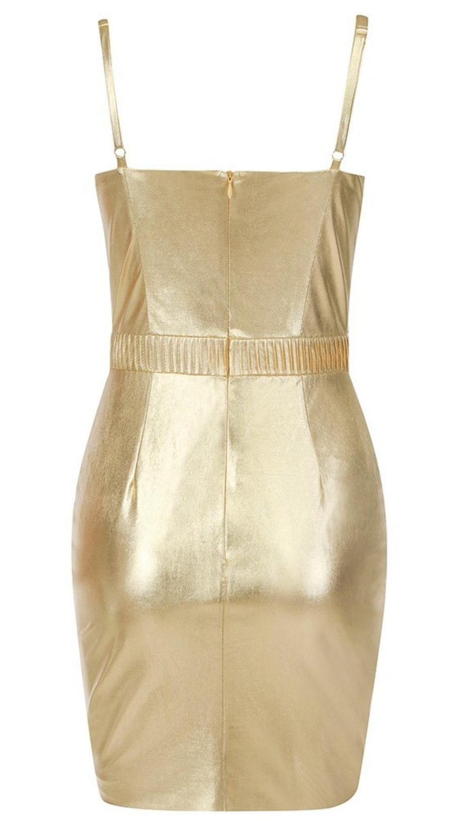 BANDAGE BODYCON MINI DRESS IN GOLD