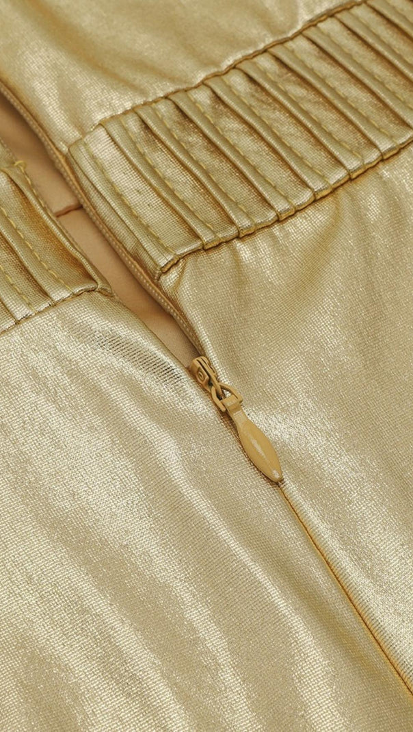 AIIZIE BANDAGE BODYCON MINI DRESS IN GOLD - product image