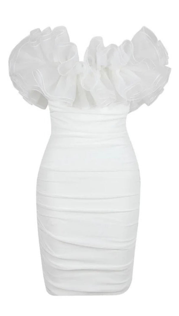 AIIZIE BODYCON BACKLESS MINI DRESS IN WHITE - product image