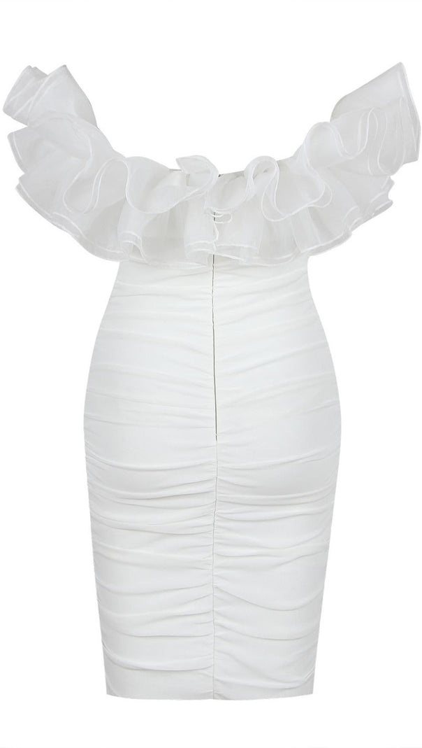 AIIZIE BODYCON BACKLESS MINI DRESS IN WHITE - product image