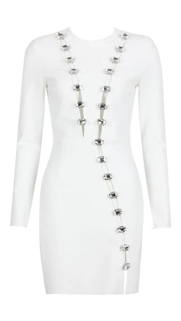 AIIZIE BODYCON SPLIT DRESS IN WHITE - product image