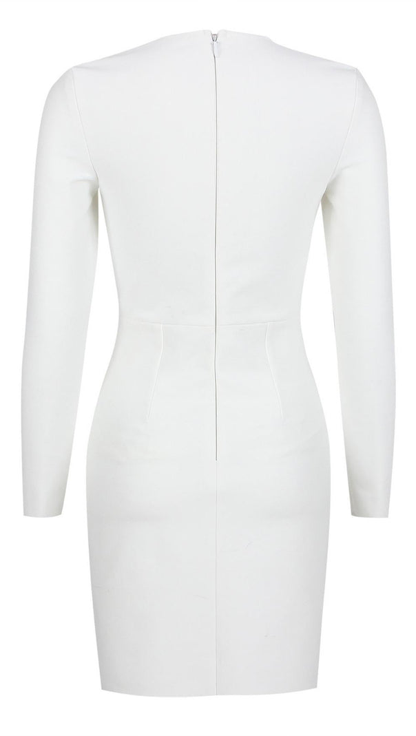 AIIZIE BODYCON SPLIT DRESS IN WHITE - product image
