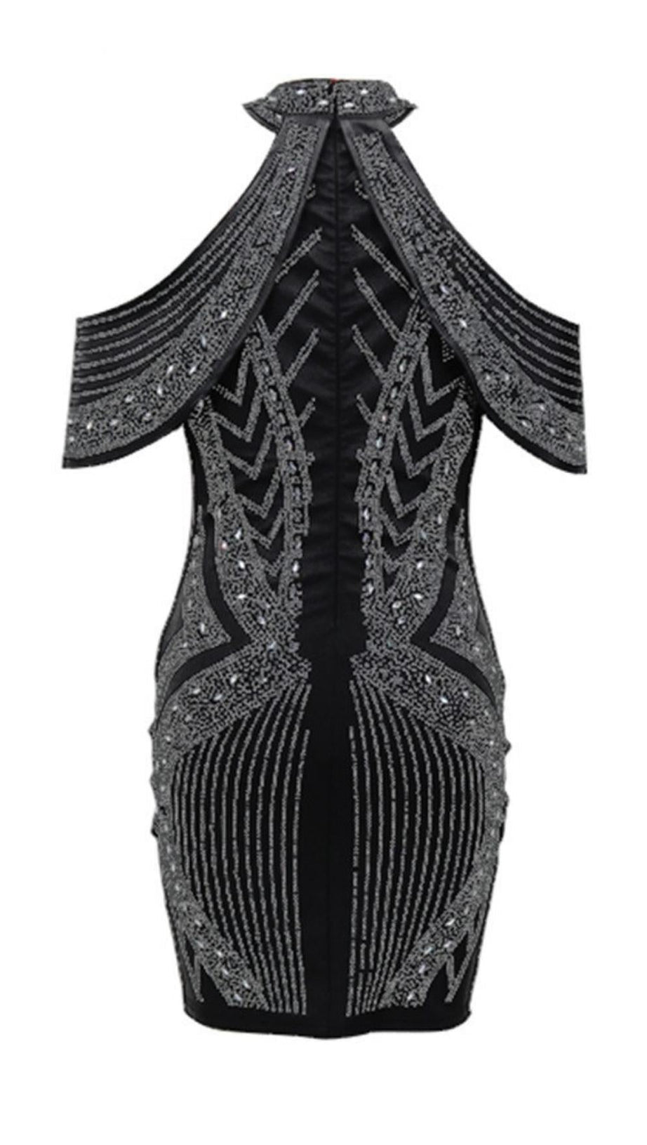 OFF THE SHOULDER HALTER MINI DRESS