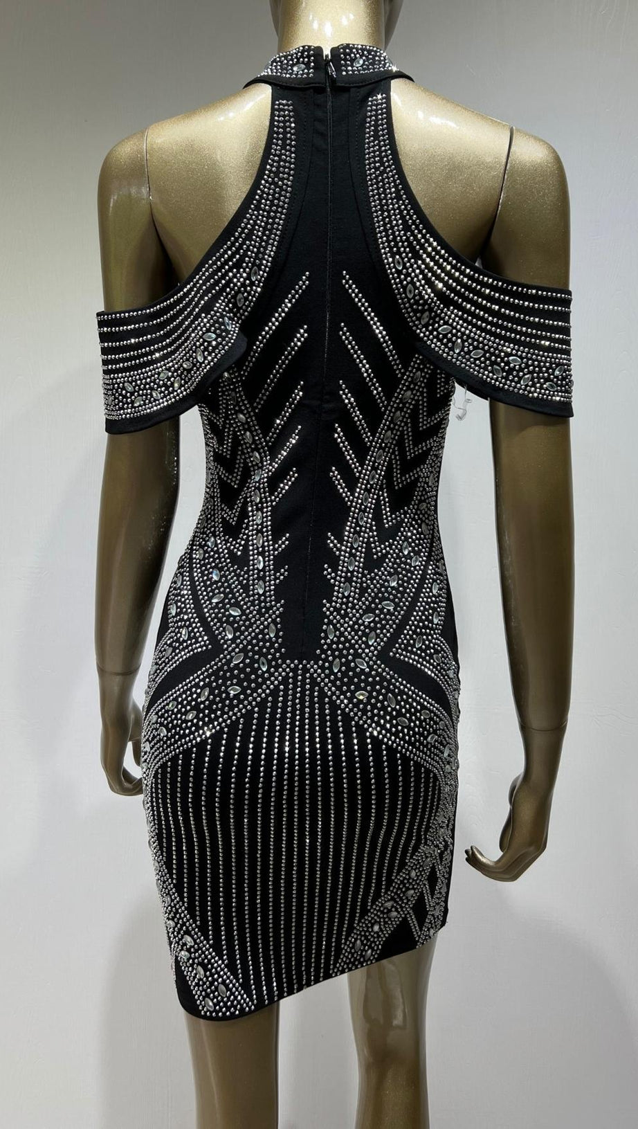 OFF THE SHOULDER HALTER MINI DRESS