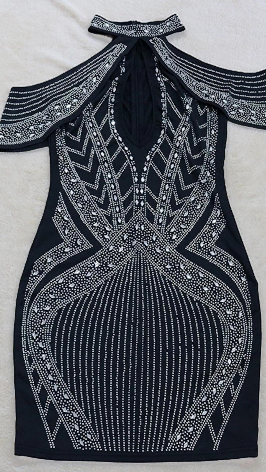 OFF THE SHOULDER HALTER MINI DRESS