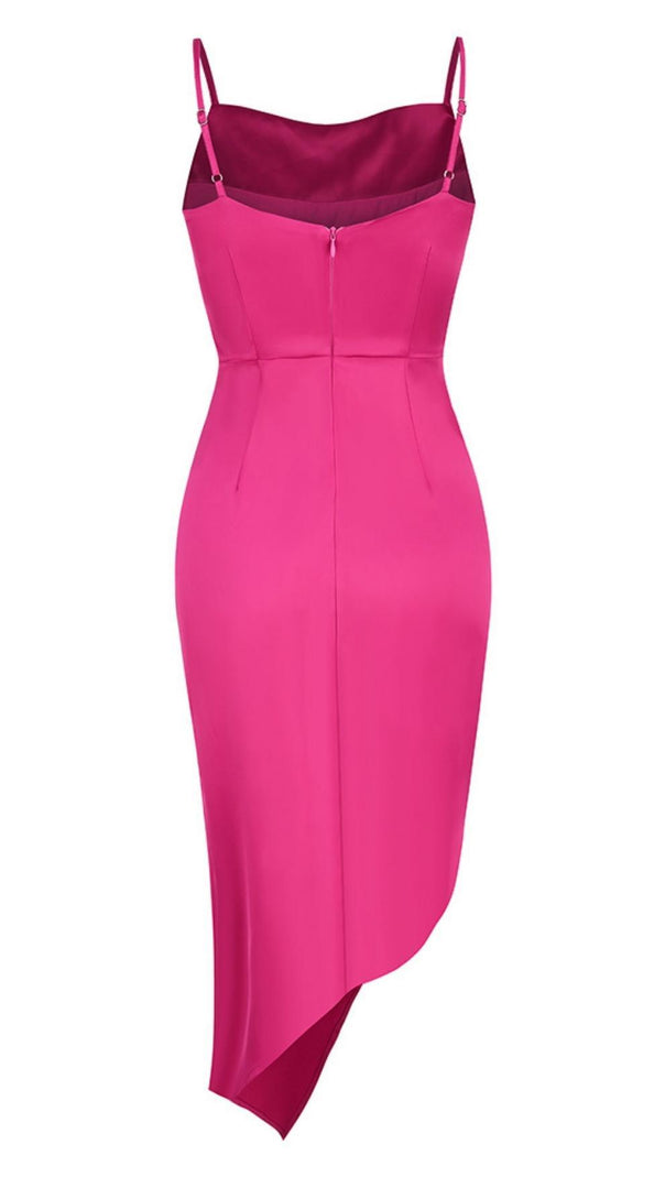 AIIZIE BANDAGE BACKLESS MIDI DRESS IN PINK - product image