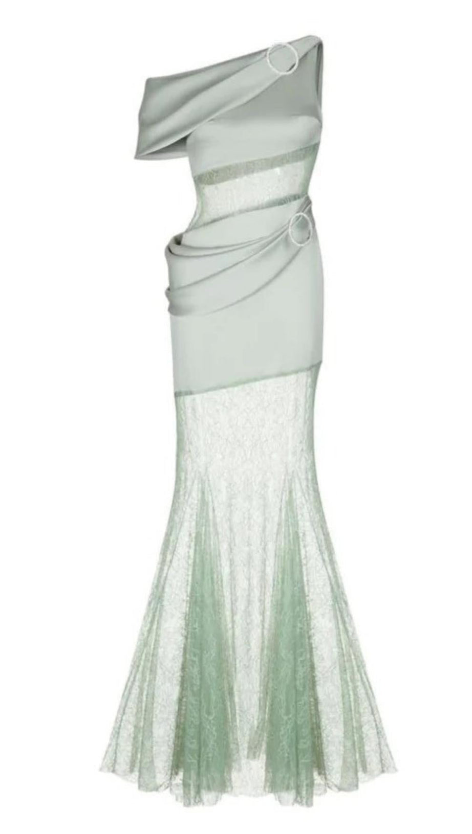 ONE-SHOULDER-MAXIKLEID AUS SPITZE