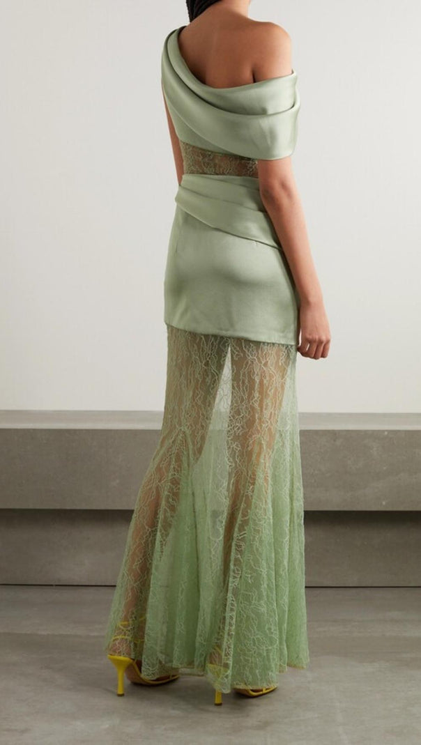 AIIZIE ONE SHOULDER LACE MAXI DRESS - product image