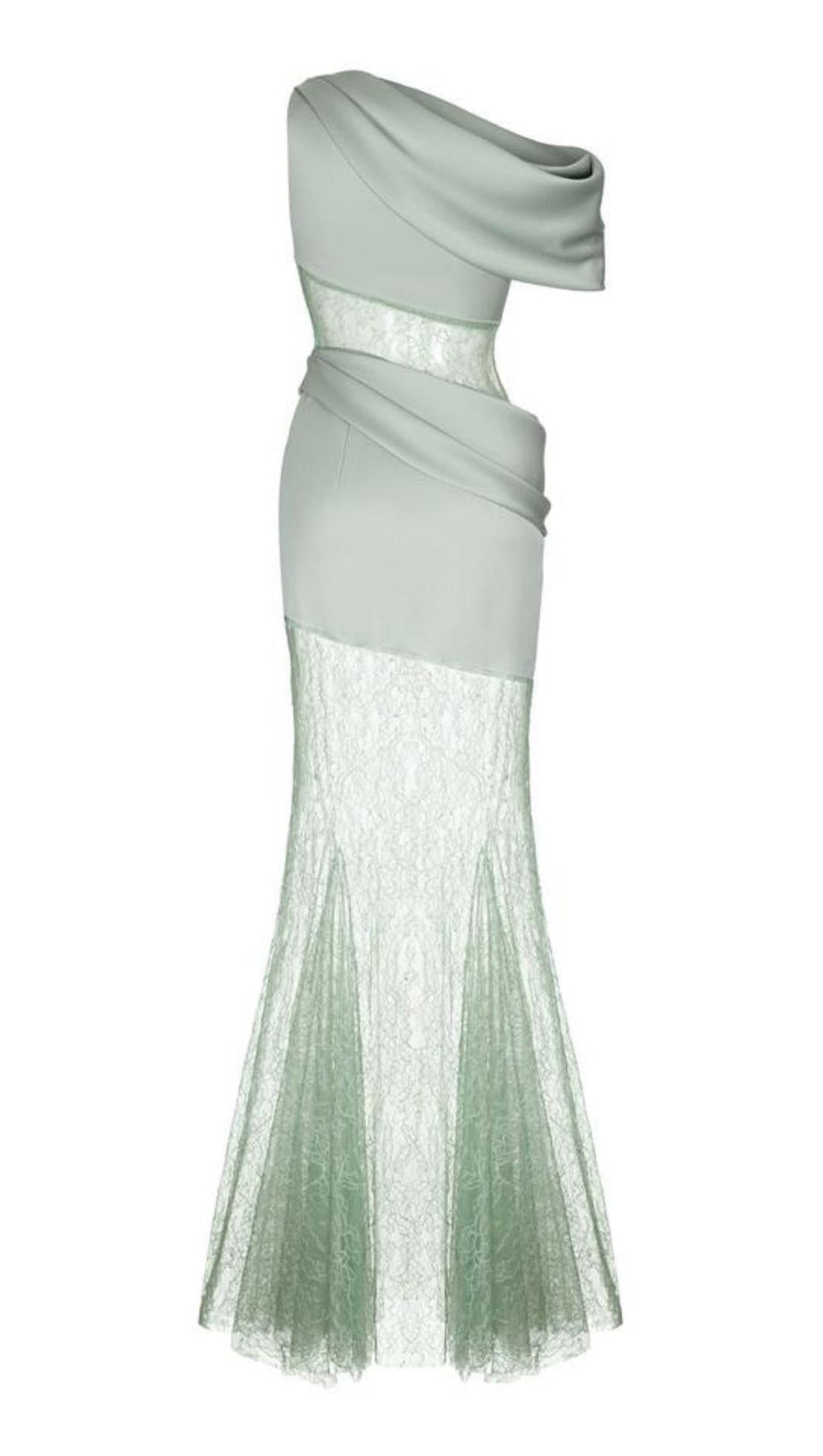 ONE SHOULDER LACE MAXI DRESS