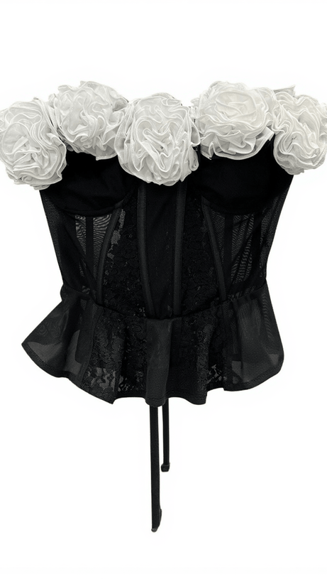 Duska – Netzoberteil mit Blumenschnürung