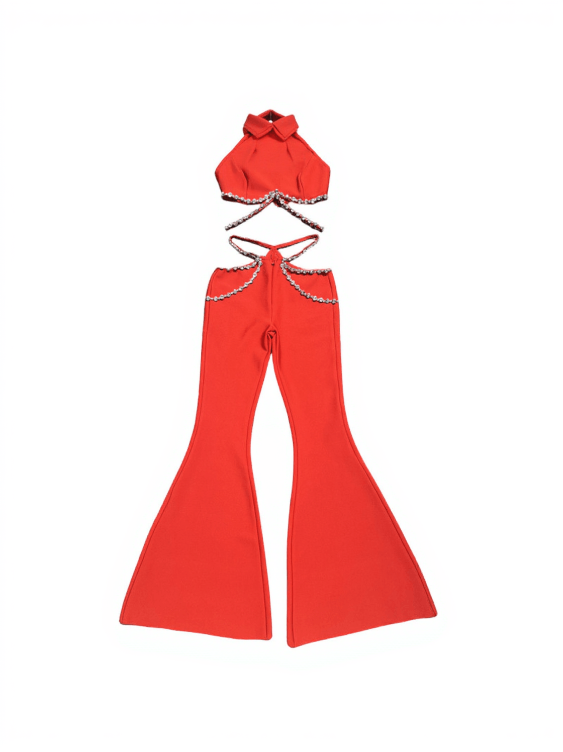 Kesar Neckholder-Bandage-Hosenset mit Kristallen