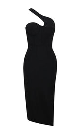 ONE SHOULDER MIDI DRESS