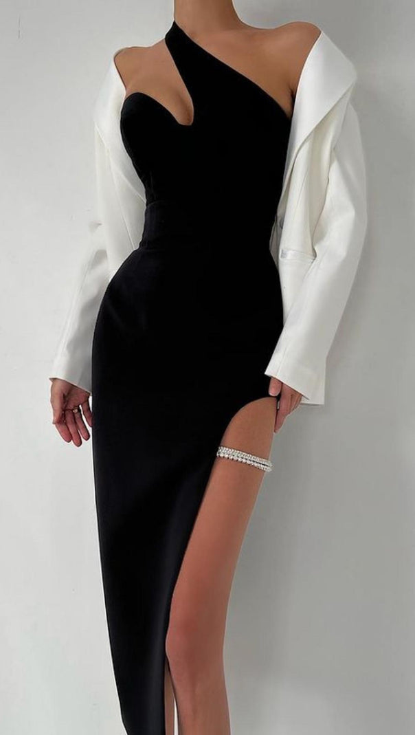 AIIZIE ONE SHOULDER MIDI DRESS - product image