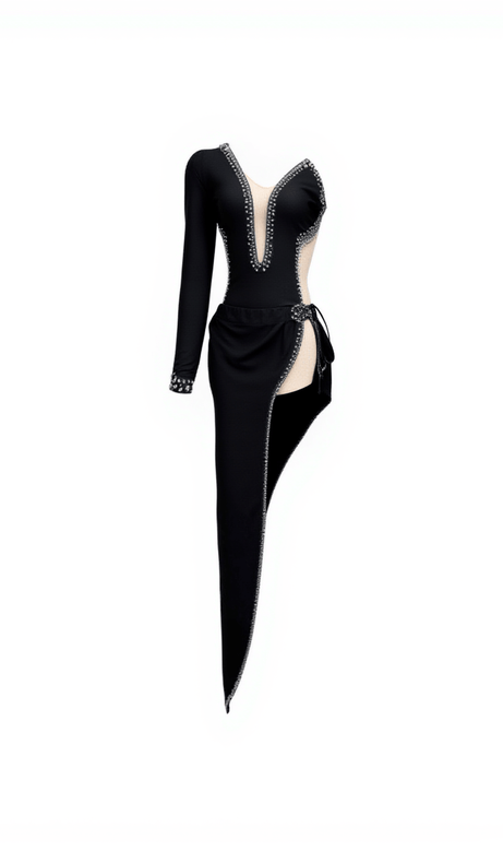 Sabine One-Shoulder-Bandage-Kleid mit Verzierung
