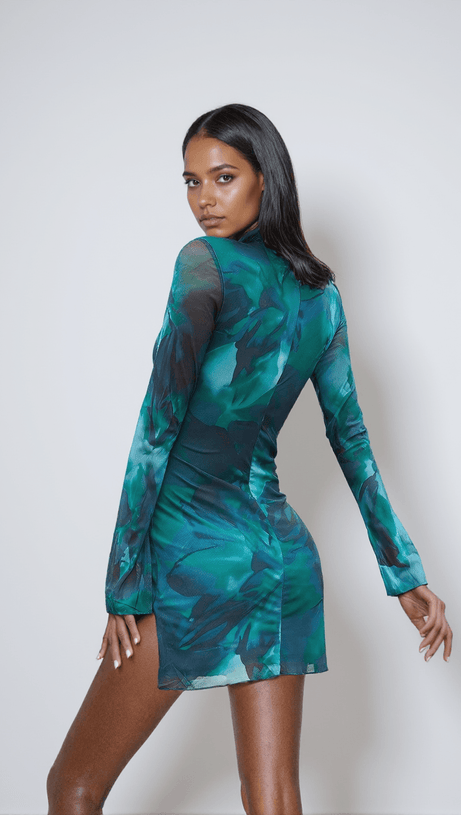 ABITO IN RETE FLOREALE A MANICHE LUNGHE SAHAR