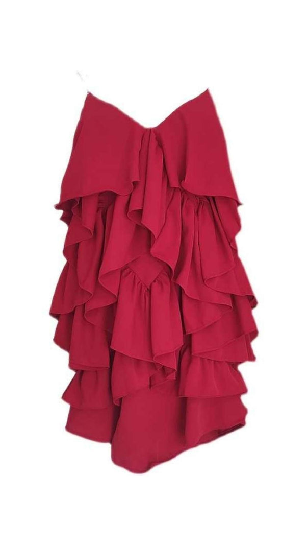 AIIZIE V NECK SLEEVELESS MINI DRESS IN RED - product image
