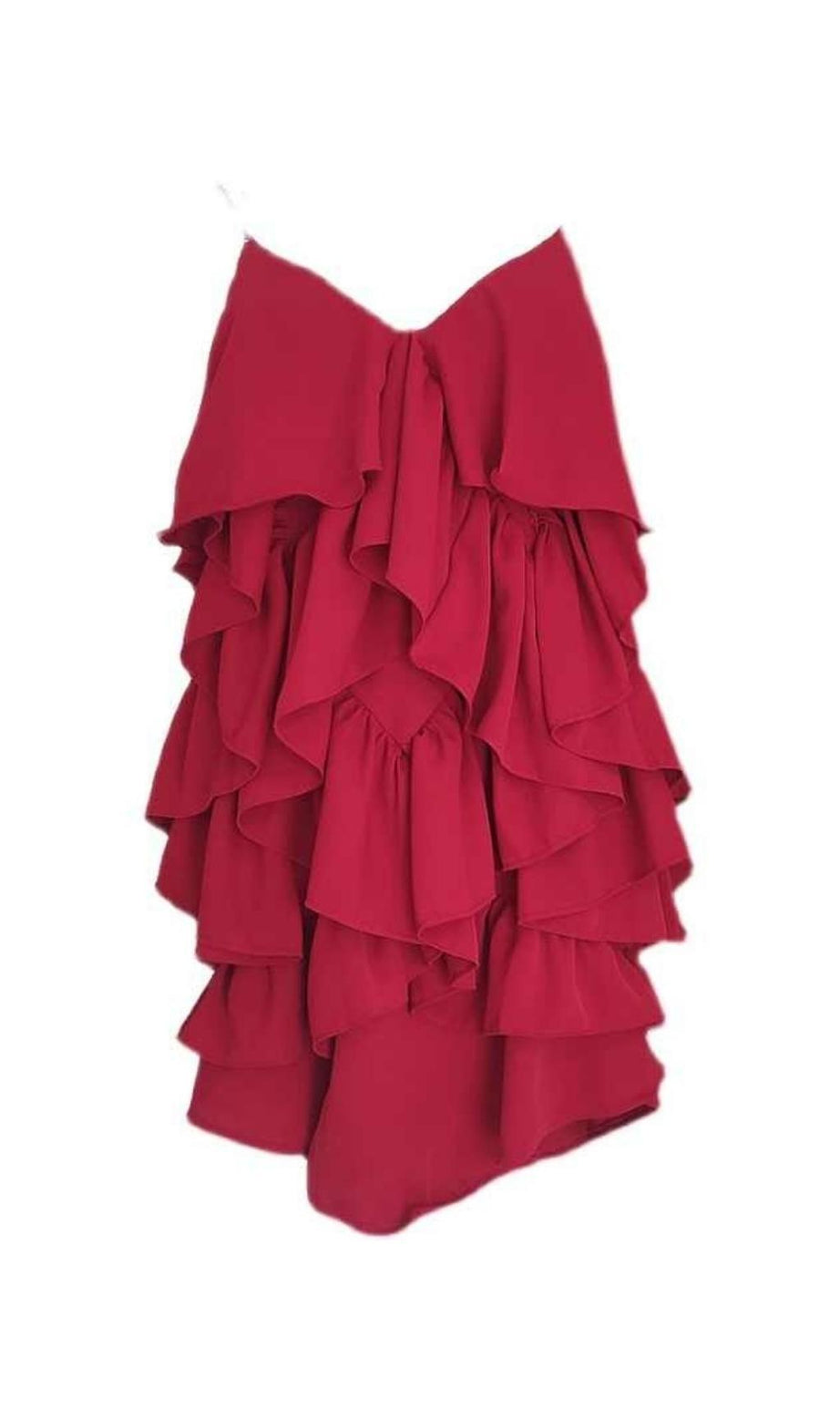 Ärmelloses Minikleid mit V-Ausschnitt in Rot