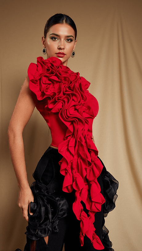 JAYDEN ONE SHOULDER RUCHED TOP