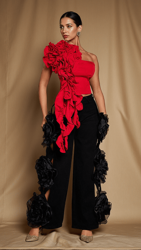 JAYDEN ONE SHOULDER RUCHED TOP