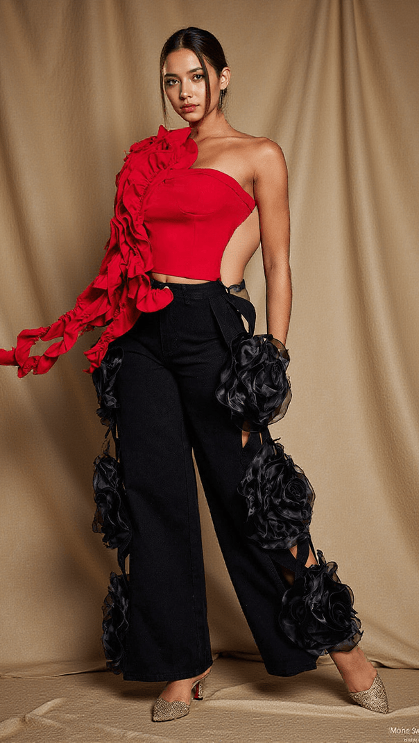 AIIZIE NATHAN FLOWER HOLLOW JEANS - product image