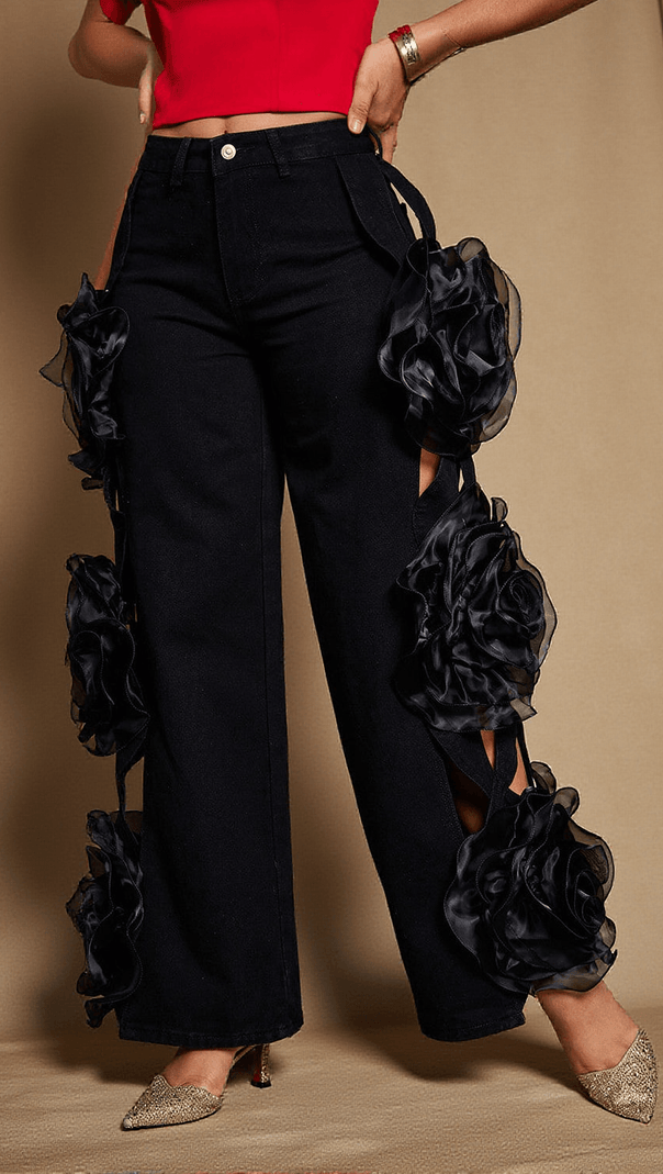 AIIZIE NATHAN FLOWER HOLLOW JEANS - product image