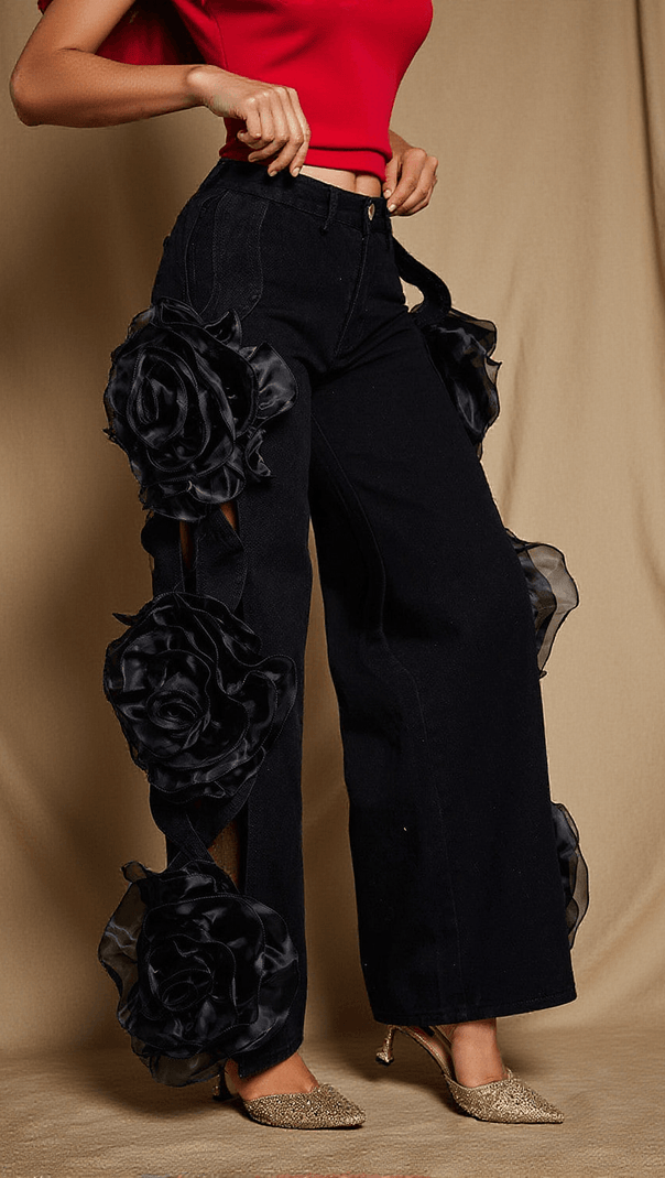 AIIZIE NATHAN FLOWER HOLLOW JEANS - product image