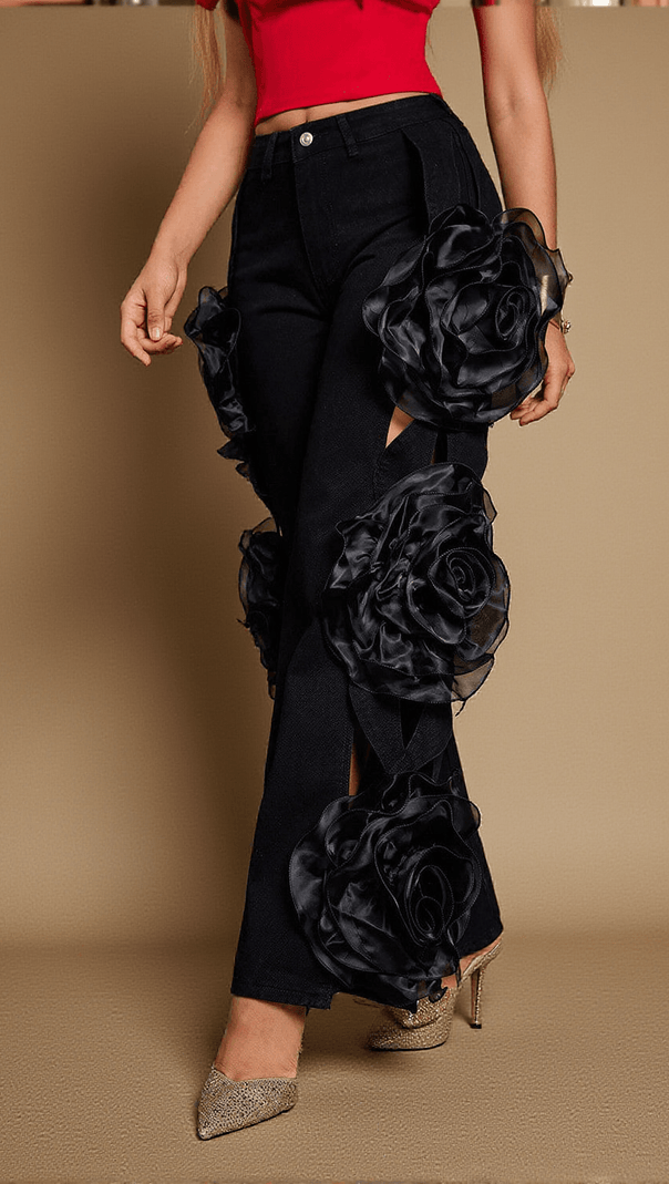 AIIZIE NATHAN FLOWER HOLLOW JEANS - product image