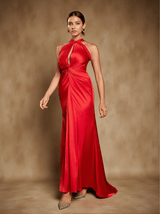 Samson Halterneck Satin Maxi Dress