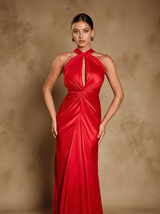 Samson Halterneck Satin Maxi Dress