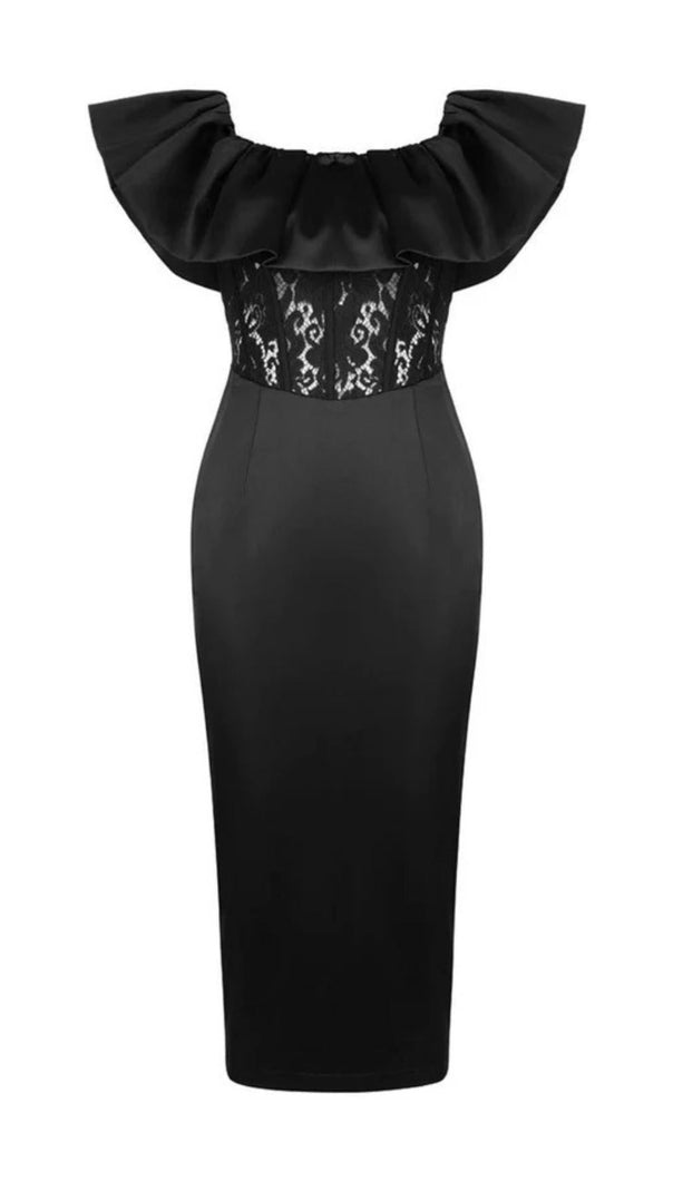 AIIZIE OFF SHOULDER LACE MIDI DRESS - product image